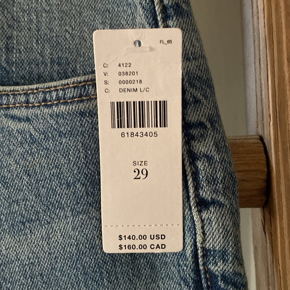 ANTHROPOLOGIE PILCRO THE VINTAGE STRAIGHT JEANS DENIM RAW HEM 29 NEW - Picture 2 of 9